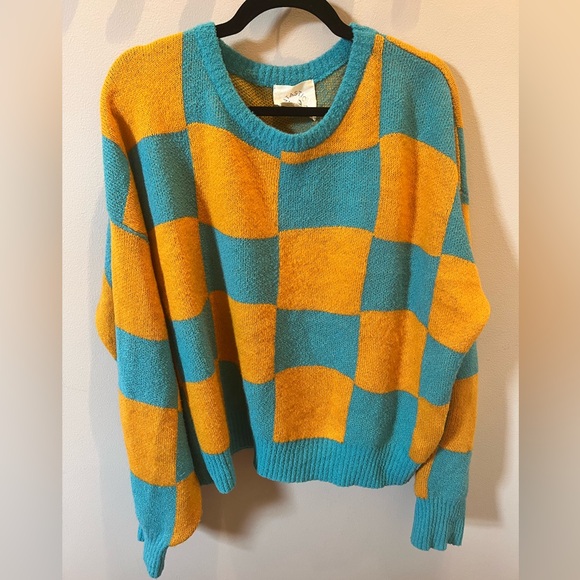 Sweaters - Dressed in LALA Oversized Checkered Sweater